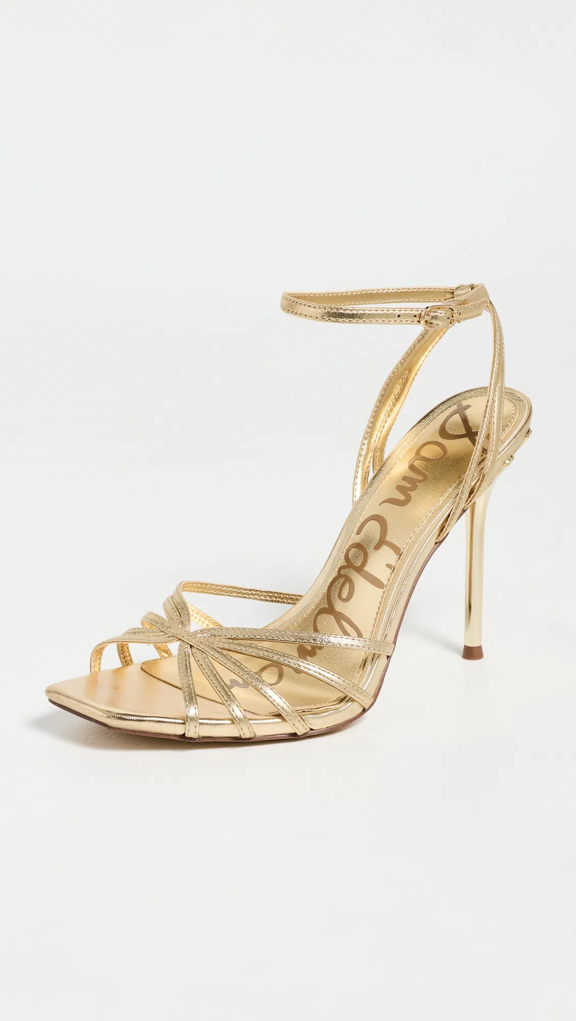SAM EDELMAN Lili Heels Amber Gold Leather In Multi