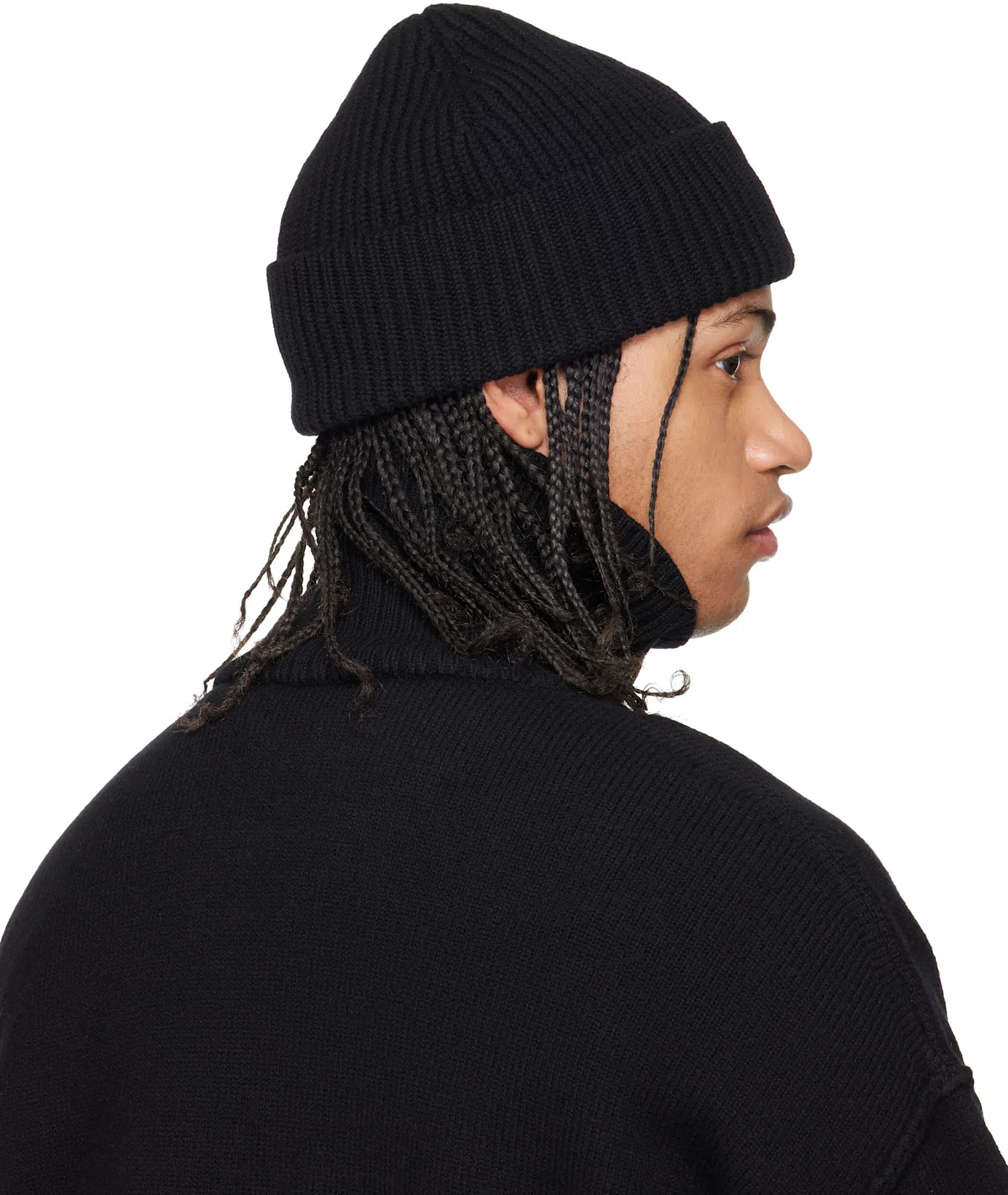 AMI ALEXANDRE MATTIUSSI Ami Paris Funnel-neck Sweater With Heart Intarsia Design In Black