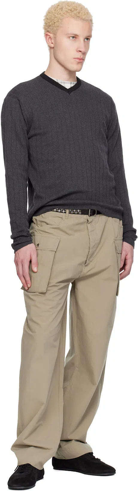 DRIES VAN NOTEN Sneakers Contrast Stitching Low Top Rubber Sole In Black