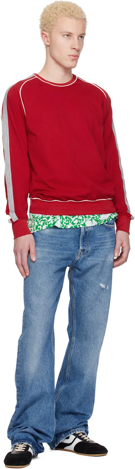 DRIES VAN NOTEN Sneakers Contrast Stitching Low Top Rubber Sole In Black