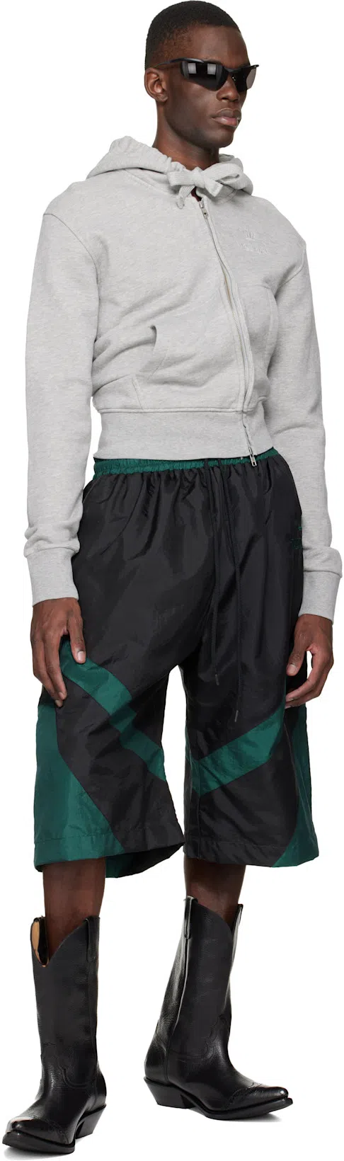 OUR LEGACY Leather Western Boots Pointed Toe Pull Tabs In Black