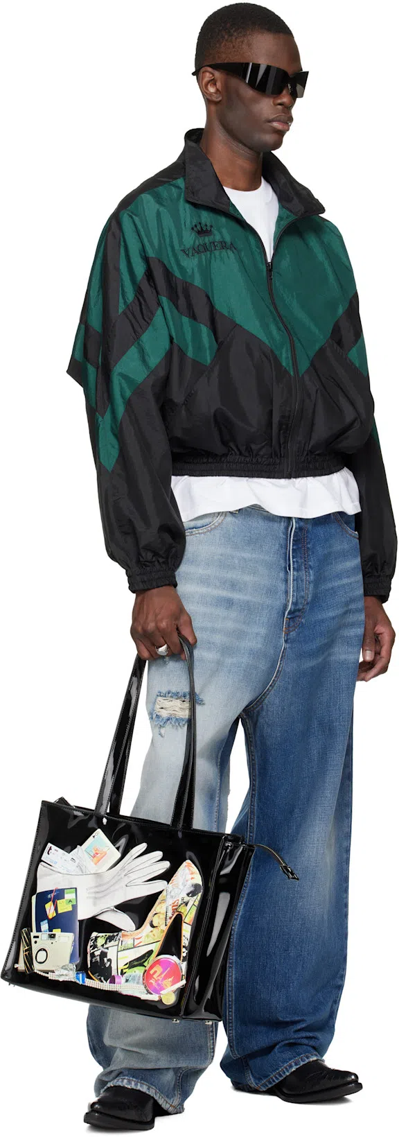 OUR LEGACY Leather Western Boots Pointed Toe Pull Tabs In Black