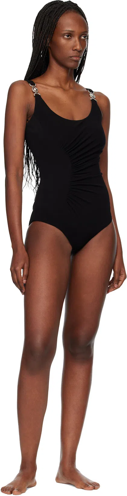 VERSACE Nappa Leather Sandals Strappy Design Ankle Strap In Animal Print