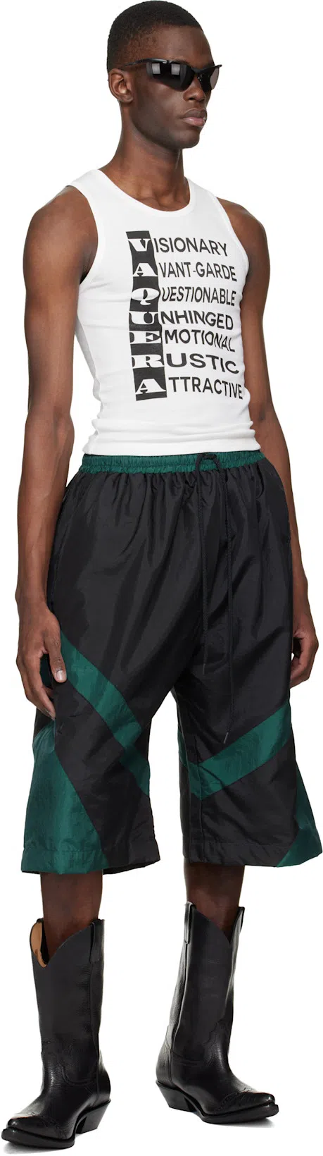 OUR LEGACY Leather Western Boots Pointed Toe Pull Tabs In Black