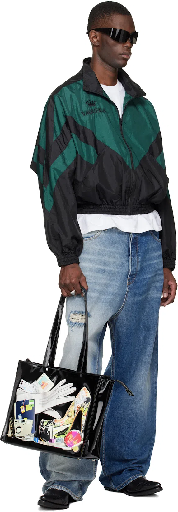 OUR LEGACY Leather Western Boots Pointed Toe Pull Tabs In Black