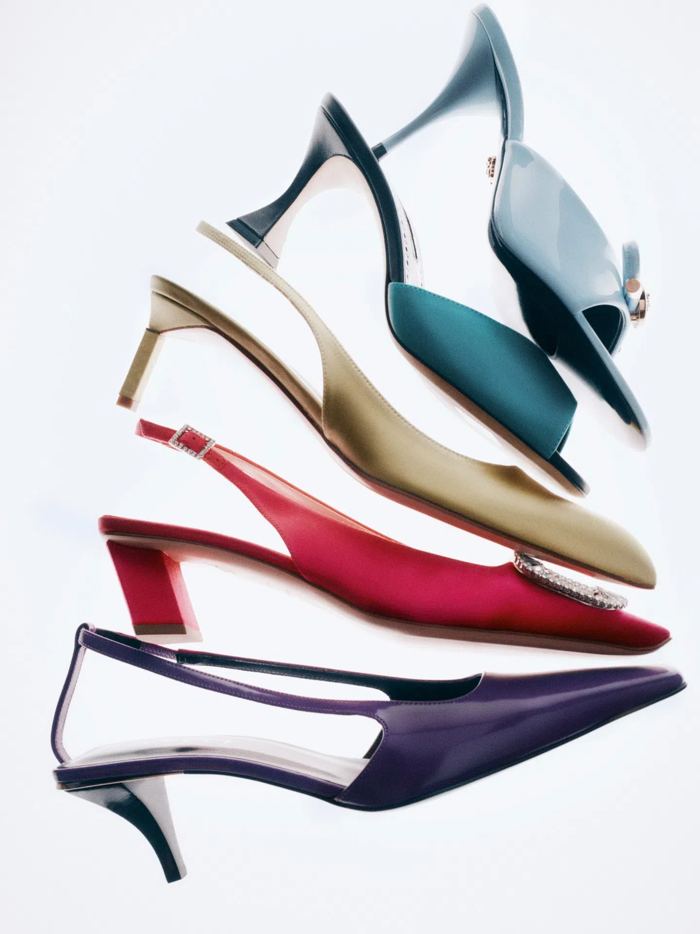 VERSACE Opera Bow Patent Mules 85 Mm 1vd6v-95 Pastel Blue