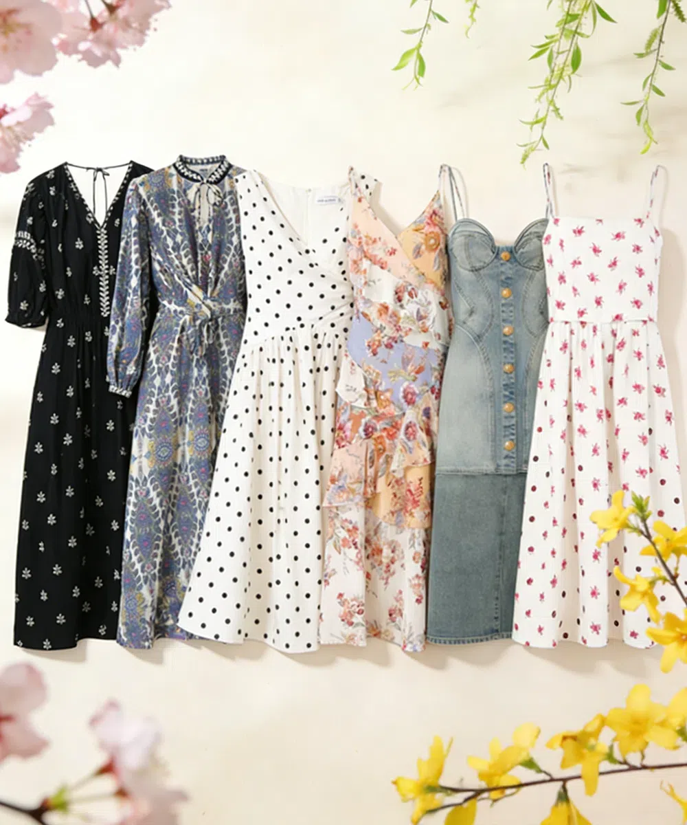 SELF-PORTRAIT White Dress With All-over Polka Dot And Flared Skirt In Cotton Woman In Orange