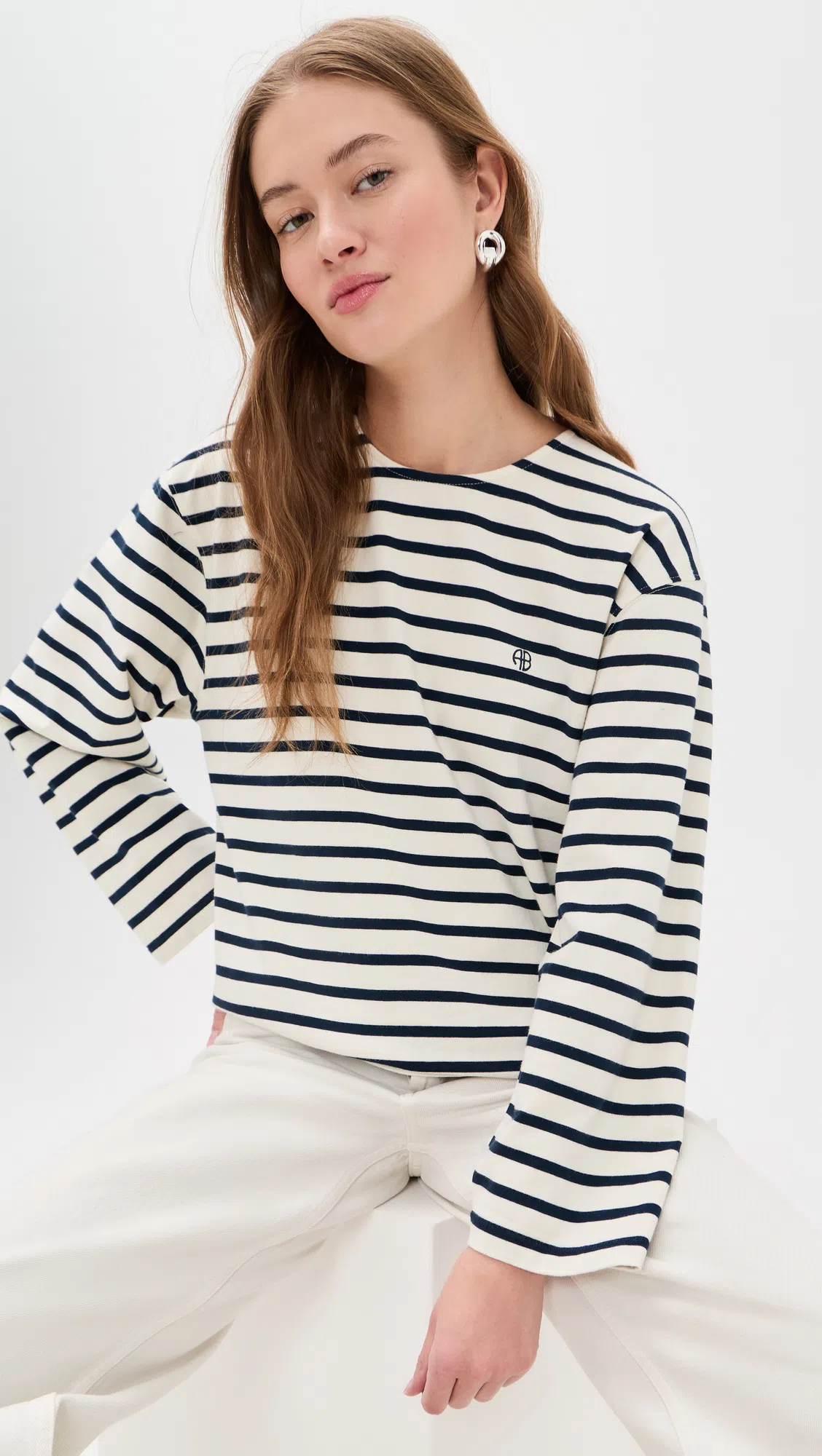 ANINE BING Black Washed Cropped Johnny T-shirt Women In Gray