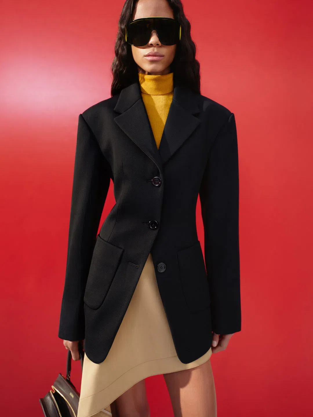 LOEWE Womens Beige Draped-side Asymmetric-hem Cotton-blend Mini Skirt In Multi