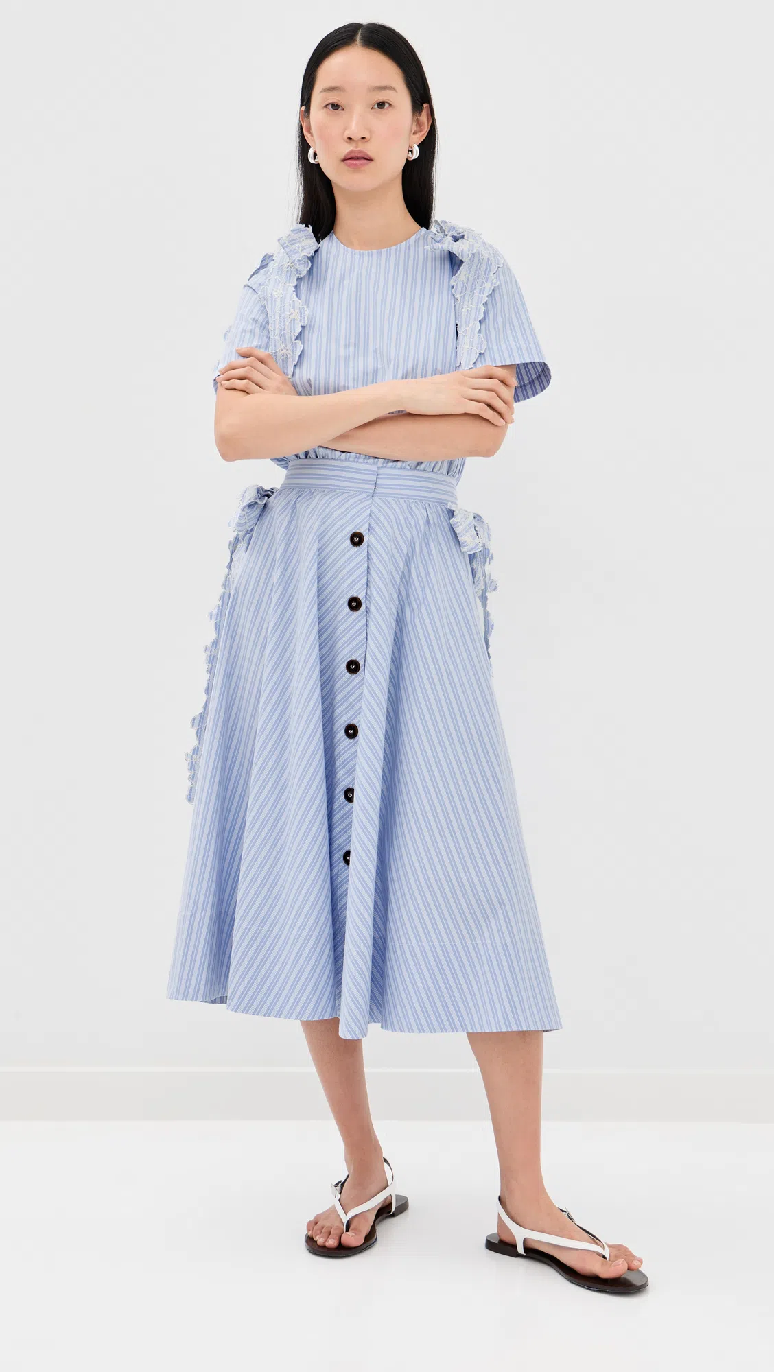 MANSUR GAVRIEL Dream Mesh Ballerina Flat In Blue