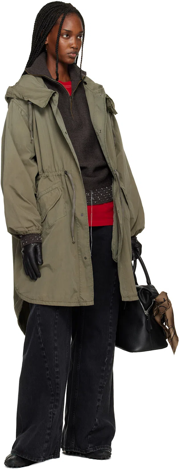 MAISON MARGIELA Black Jeans With Wide Leg And Four-stitch Moniker Logo In Denim Woman