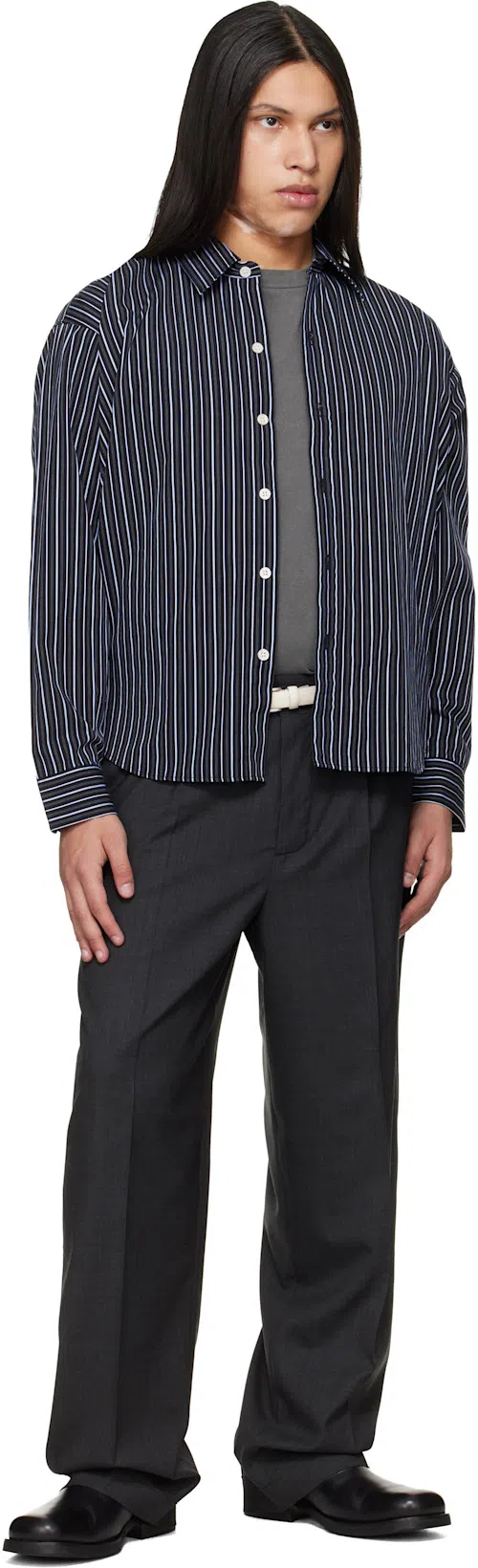 OUR LEGACY Mens Worn Black Boxy Short-sleeve Cotton-jersey T-shirt In Gray