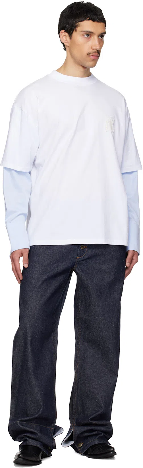 OUR LEGACY Leather Western Boots Pointed Toe Pull Tabs In Black