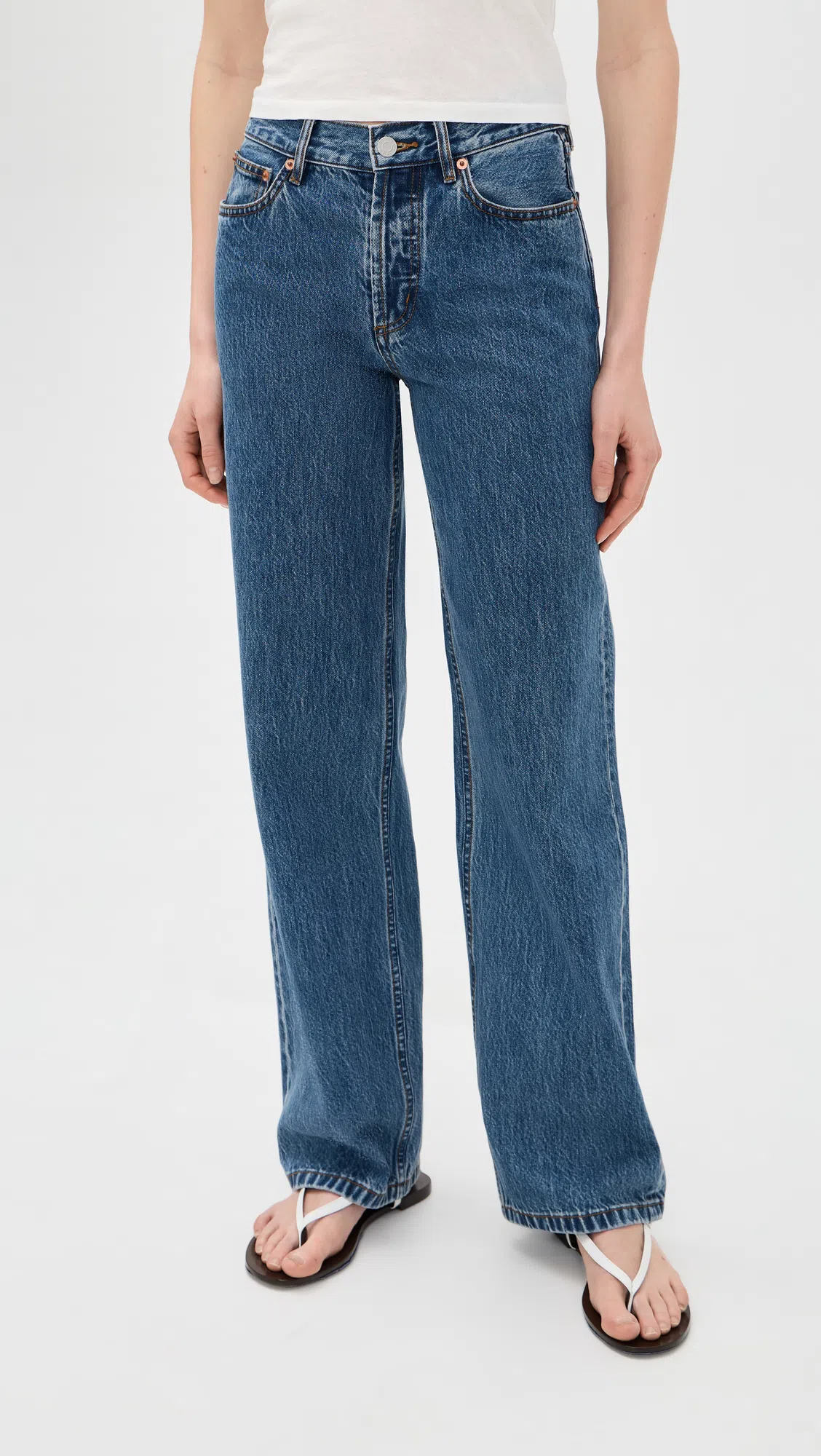 LOEFFLER RANDALL Lina Croc-effect Leather Thong Sandals In Brown