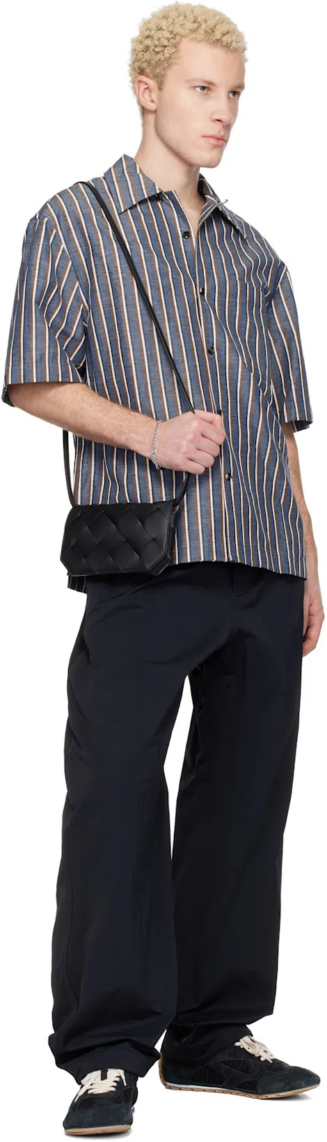 BOTTEGA VENETA Black Fabric And Suede Orbit Flash Sneakers In Multi