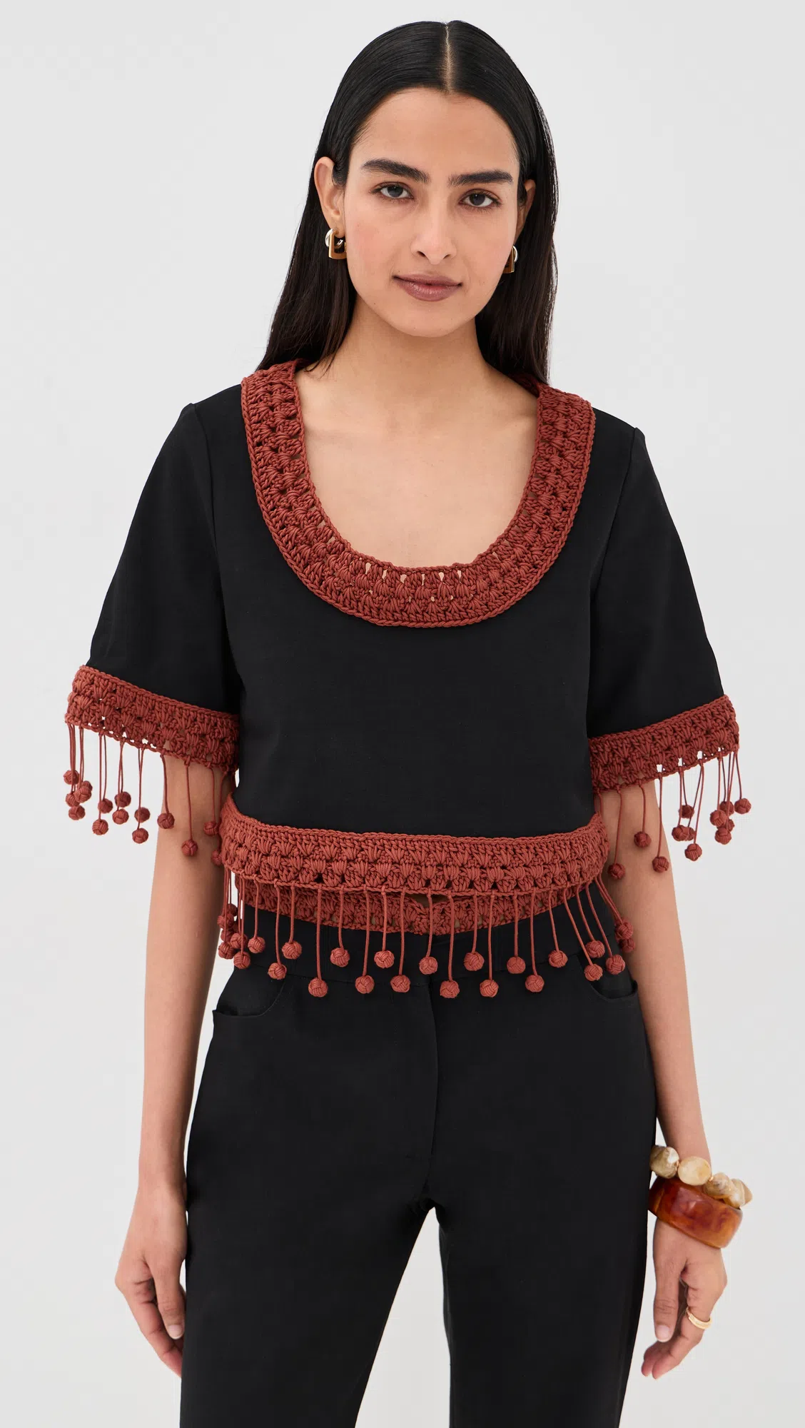 LEMAIRE Square Heeled Mules 55mm Dark Brown