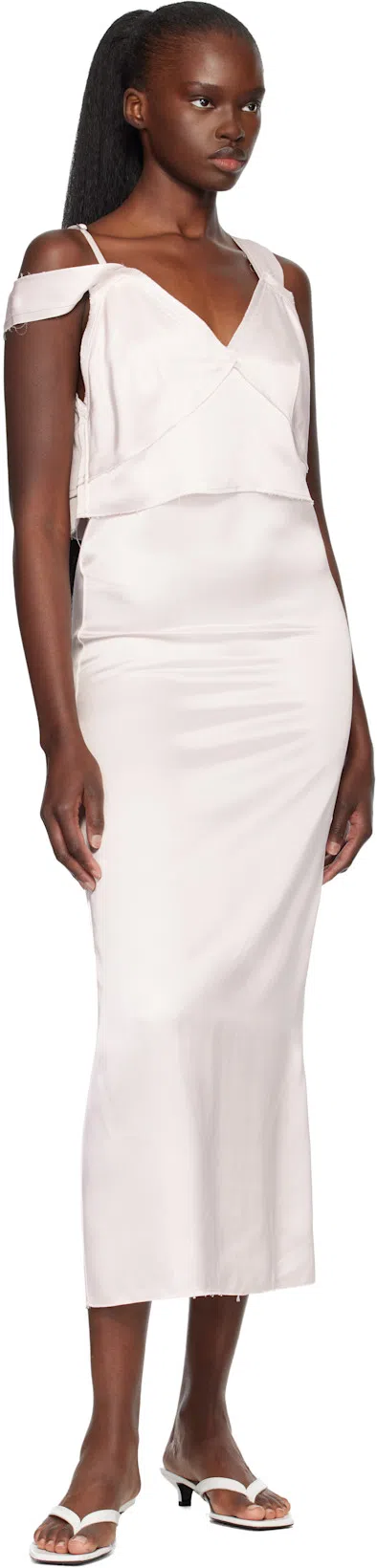 TOTÊME Off-white Croco-embossed Leather Heeled Flip-flop Sandals