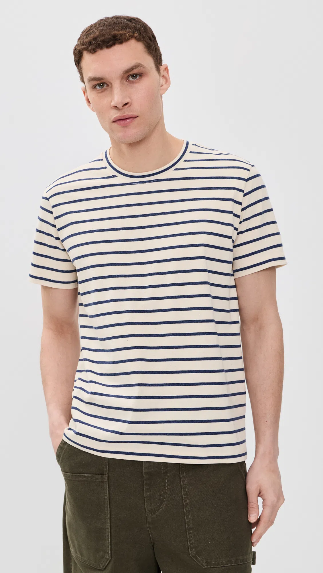 ALEX MILL Standard Striped Tee In Cotton In Neutral