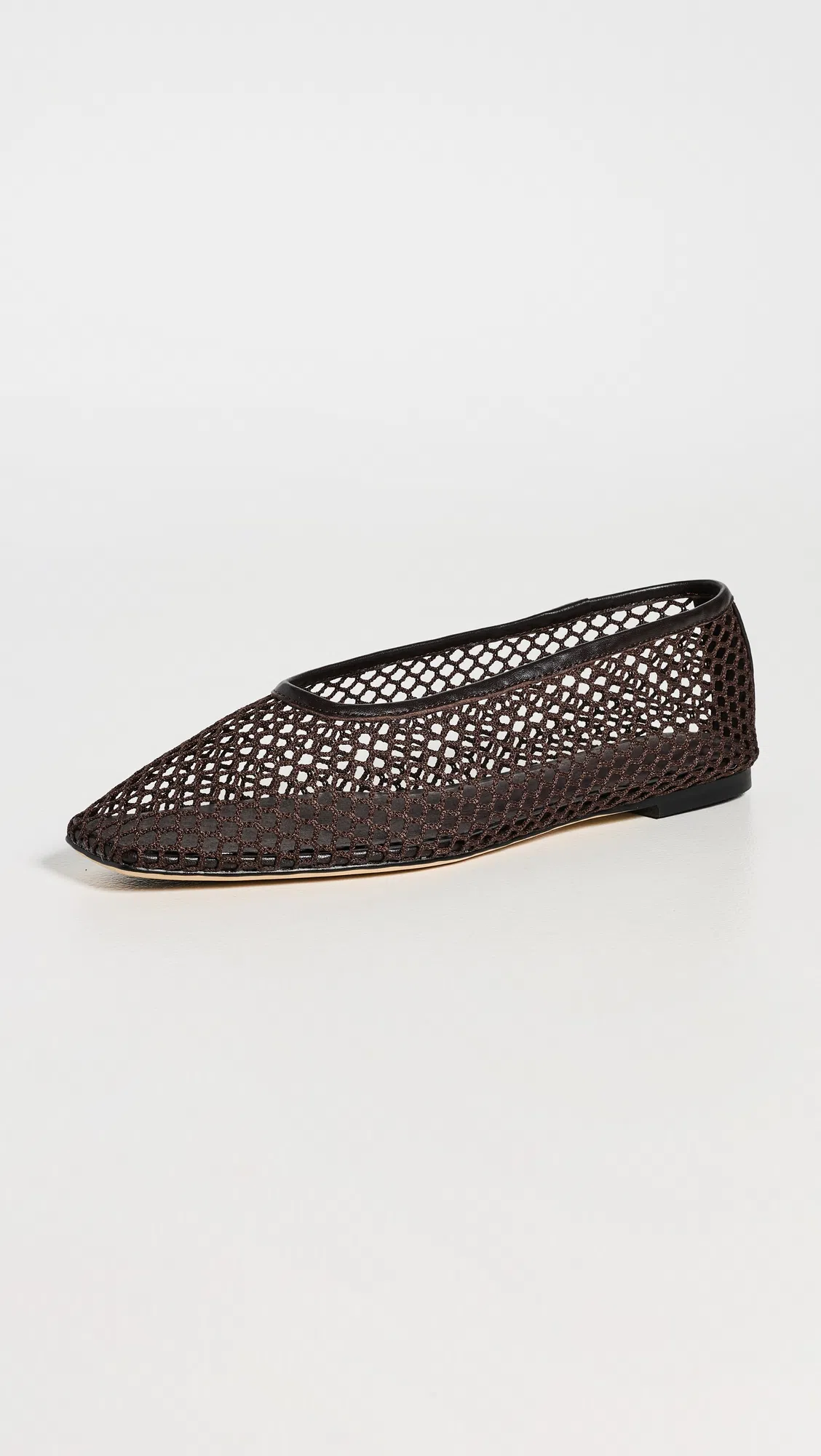 TONY BIANCO Buzz Square Toe Mesh Flats Choc Mesh In Brown