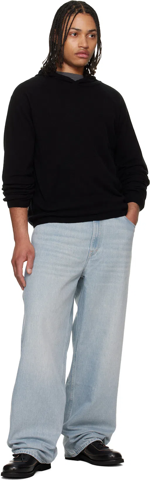 OUR LEGACY Vast Cut High-waisted Wide-leg Cotton Denim Jeans In Pale Coast Wash Blue