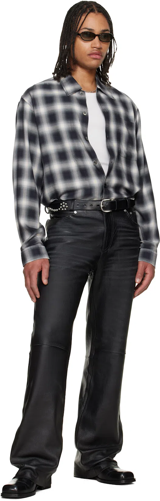 OUR LEGACY Every Shirt Reno Cowboy Relaxedfit Checked Viscose Shirt In Black