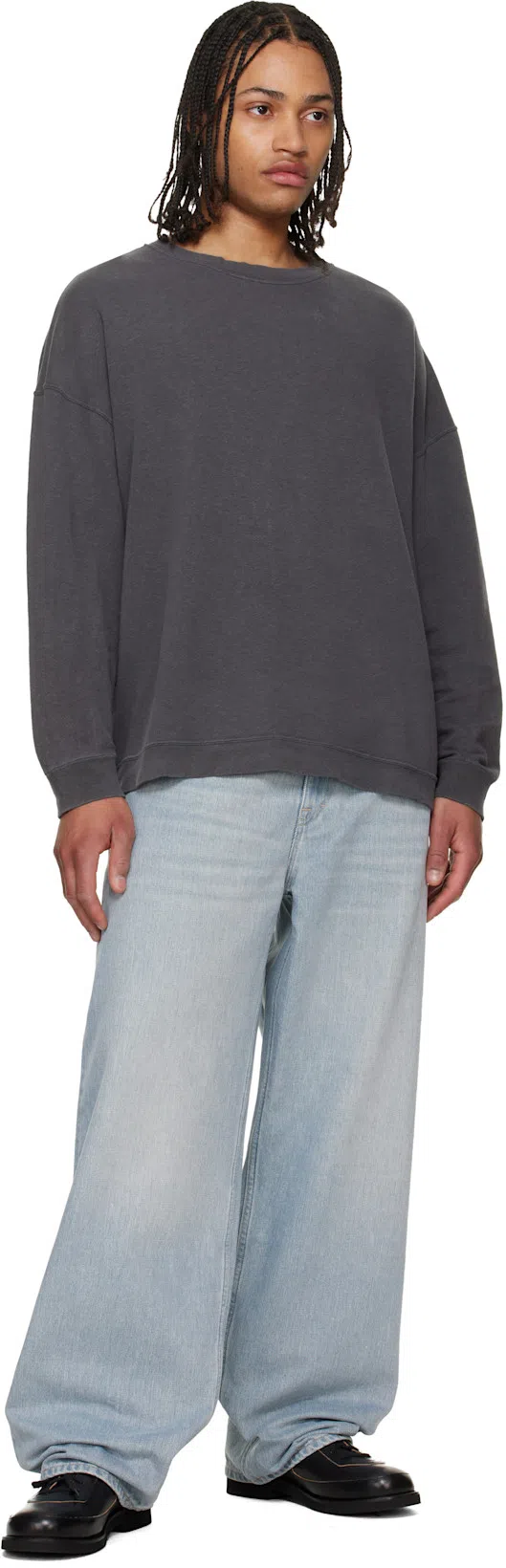 OUR LEGACY Vast Cut High-waisted Wide-leg Cotton Denim Jeans In Pale Coast Wash Blue