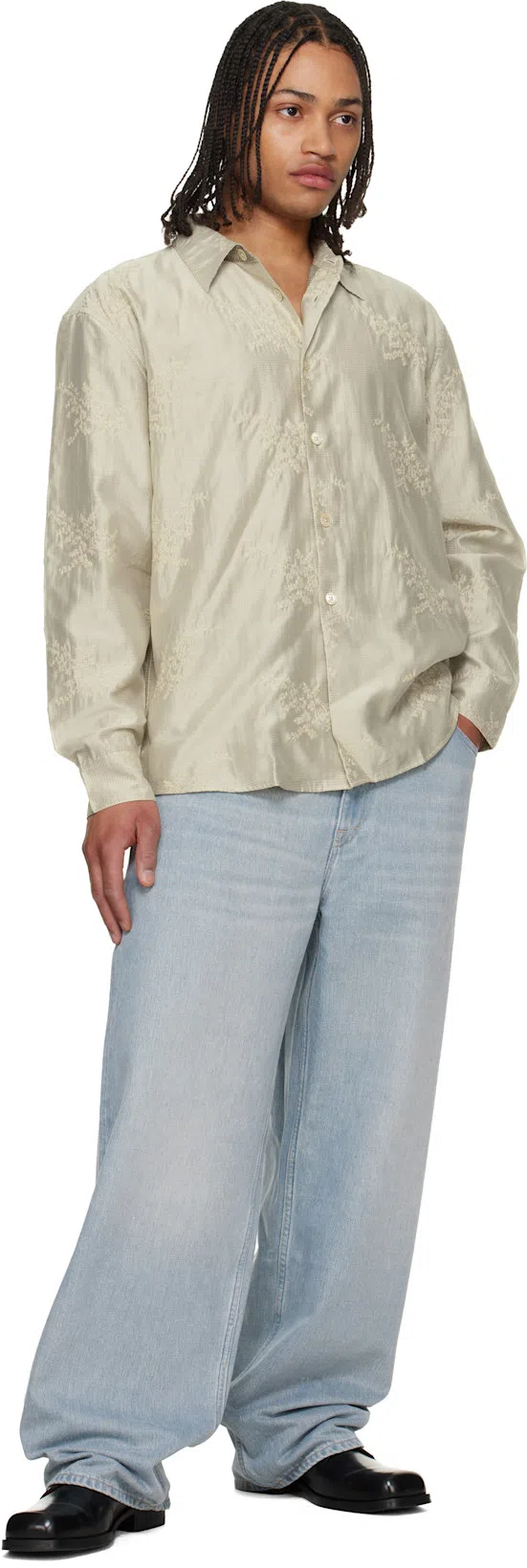 OUR LEGACY Vast Cut High-waisted Wide-leg Cotton Denim Jeans In Pale Coast Wash Blue