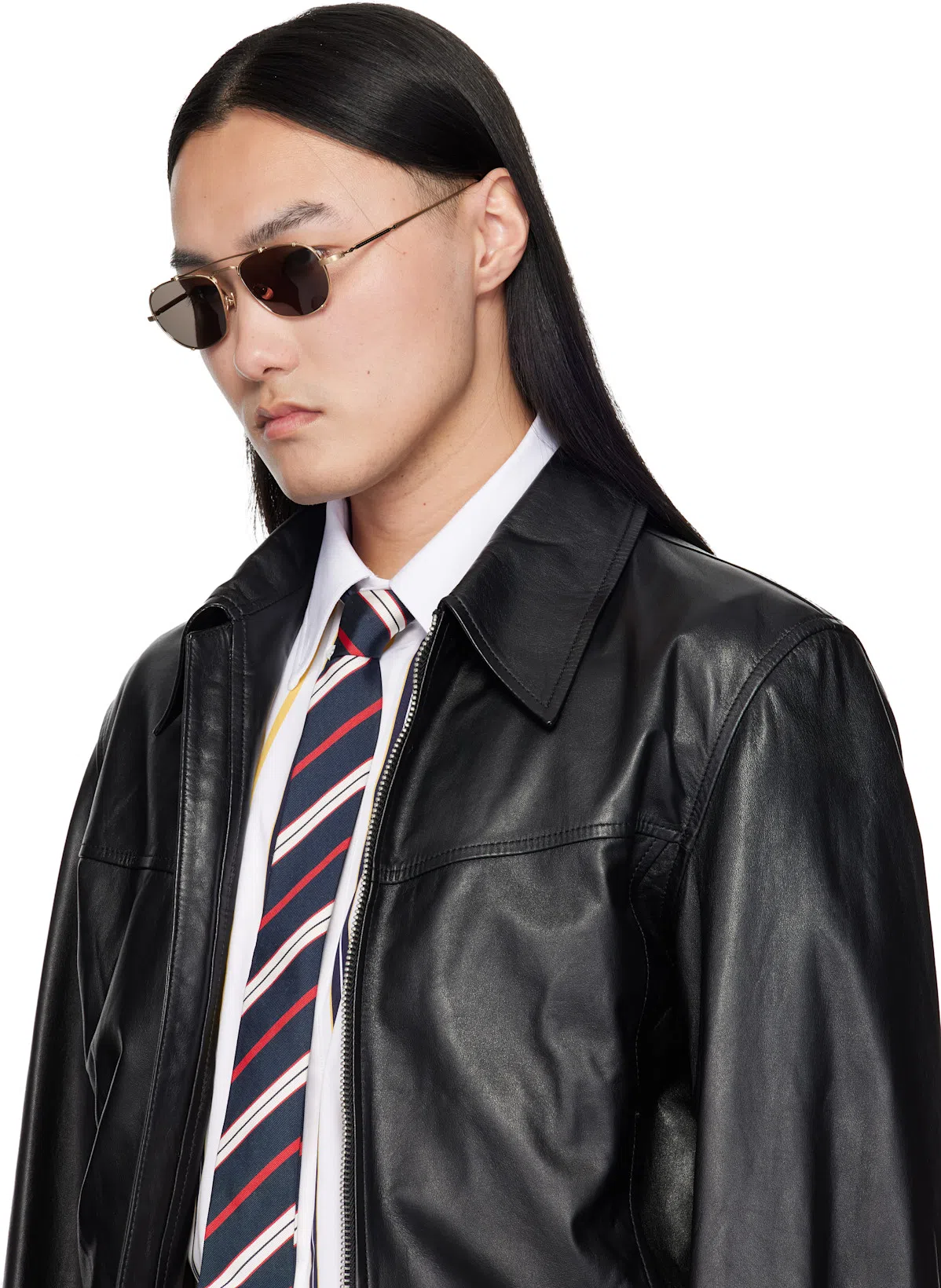 LEMAIRE Leather Blouson Biker Jacket In Black