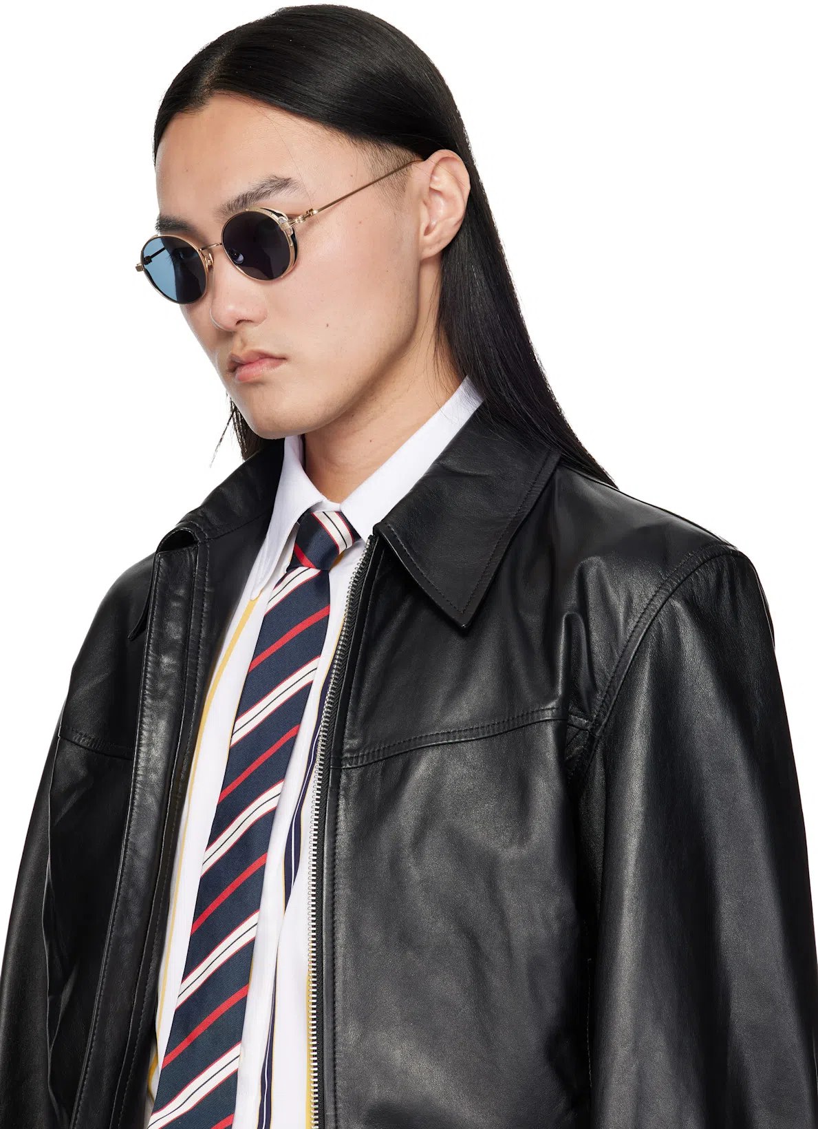 LEMAIRE Leather Blouson Biker Jacket In Black