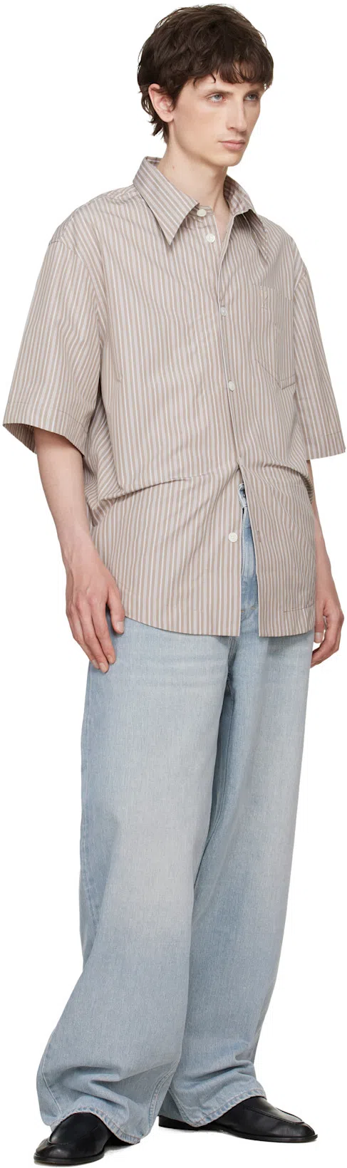 OUR LEGACY Vast Cut High-waisted Wide-leg Cotton Denim Jeans In Pale Coast Wash Blue