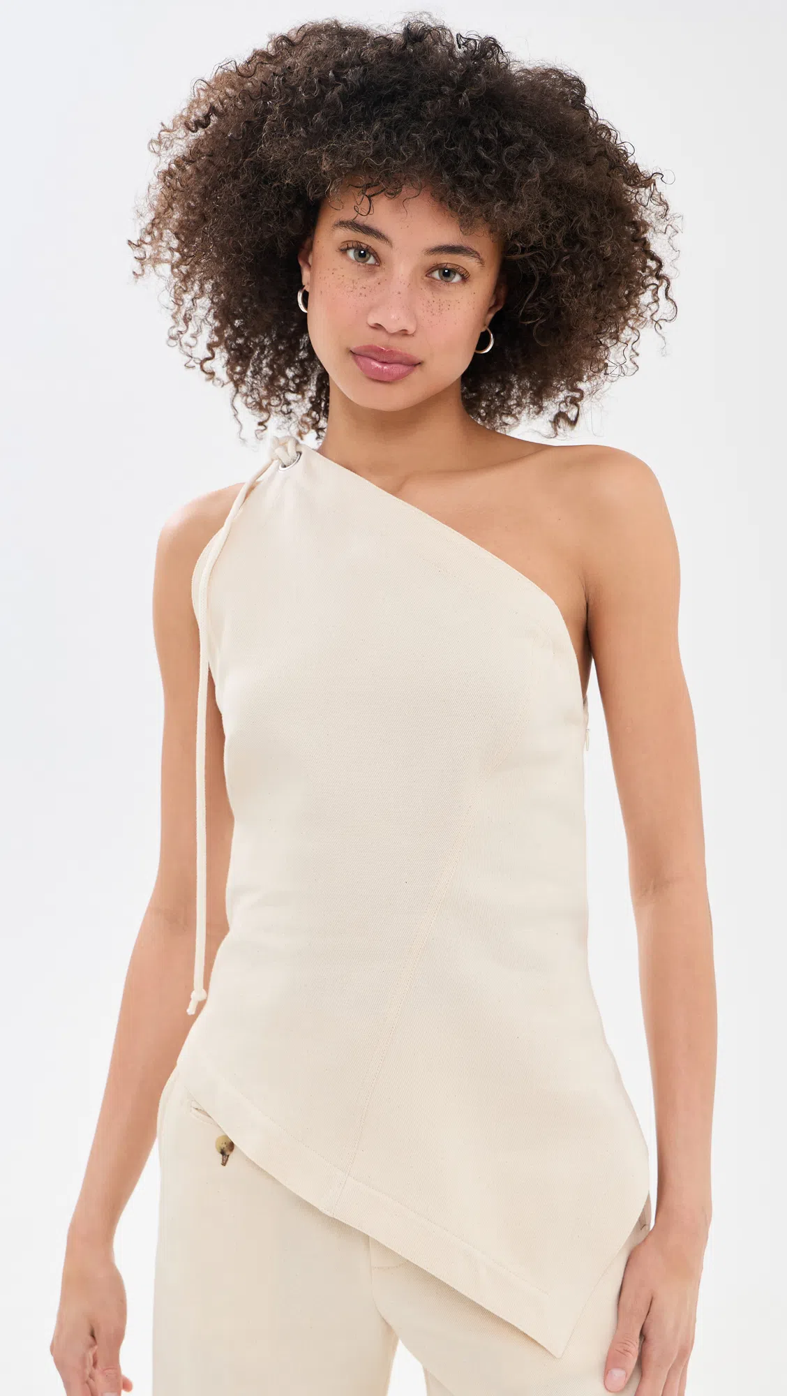 HELMUT LANG Asymmetrical Sailor Top In Muslin