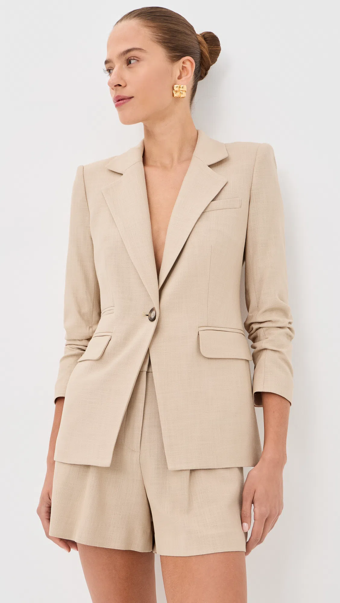 VERONICA BEARD Battista Dickey Jacket In Stone Khaki In Neutral