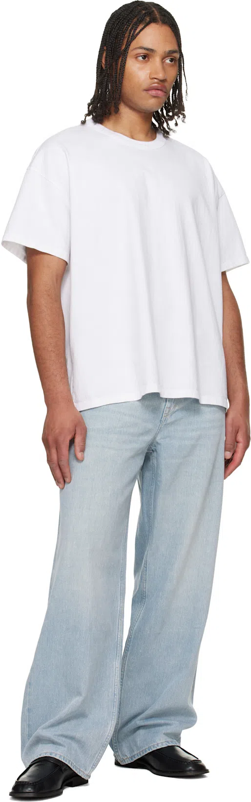 OUR LEGACY Vast Cut High-waisted Wide-leg Cotton Denim Jeans In Pale Coast Wash Blue