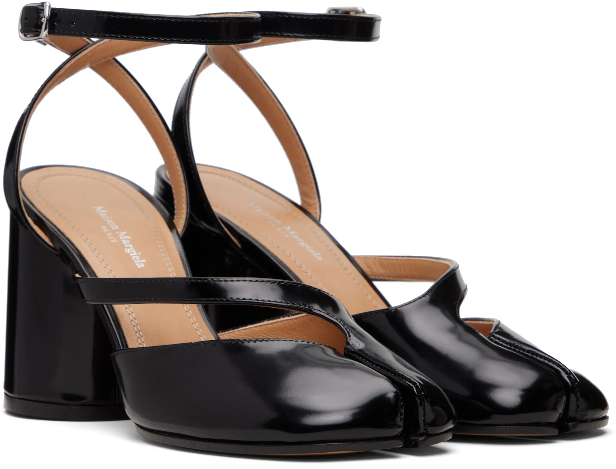 MAISON MARGIELA Black Tabi Pump Heeled Sandals In Multi