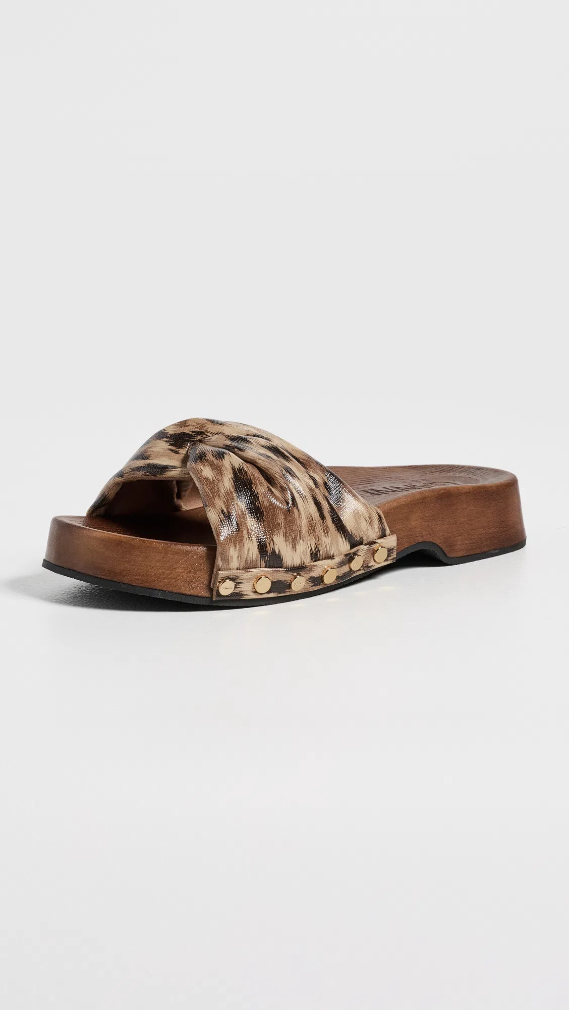 GANNI Twisted-detail Leopard-print Sandals In Animal Print