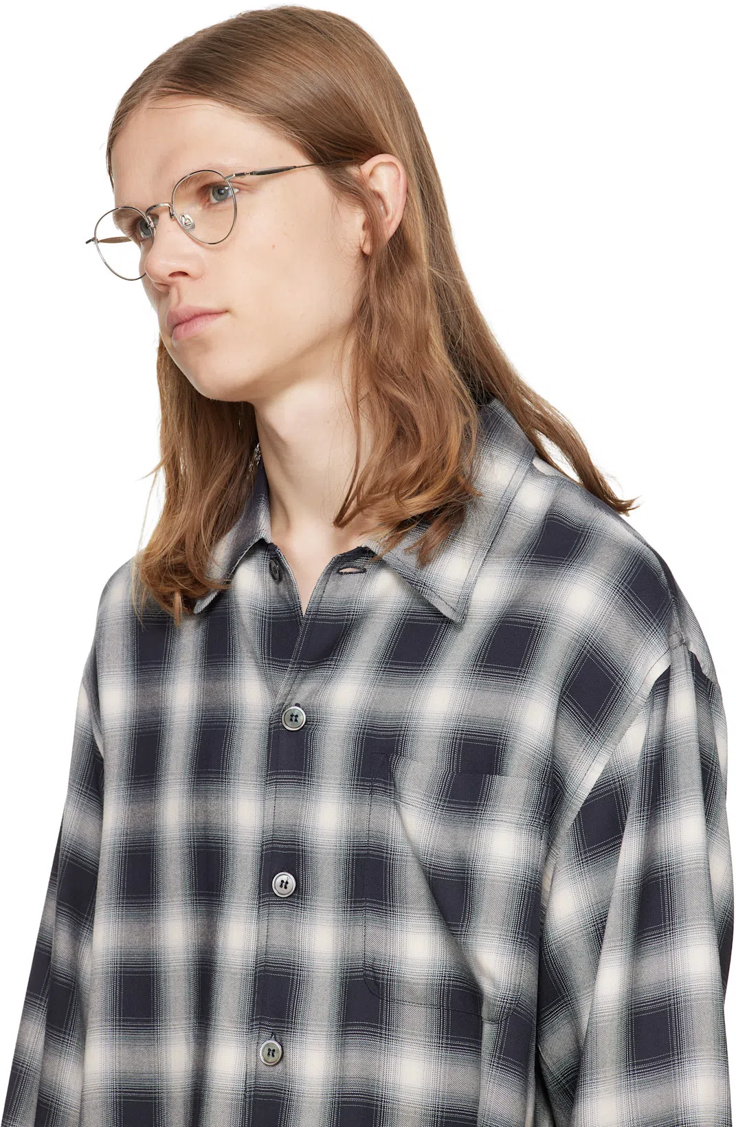 OUR LEGACY Every Shirt Reno Cowboy Relaxedfit Checked Viscose Shirt In Black