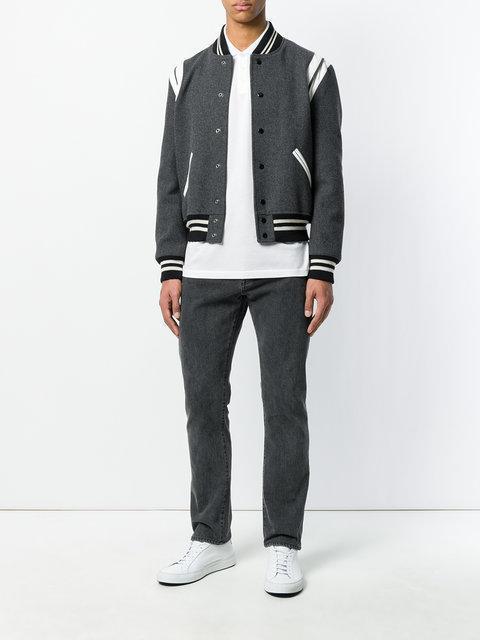 SAINT LAURENT Monogram Polo Shirt In White