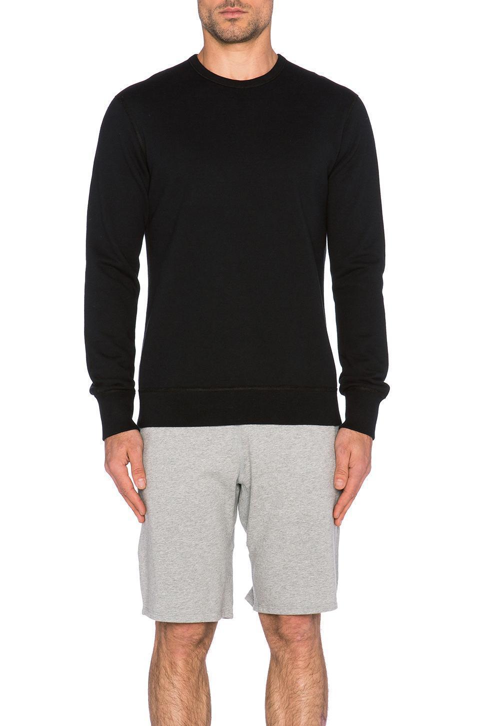 REIGNING CHAMP Midweight Terry Cotton Sweatshirt In Black