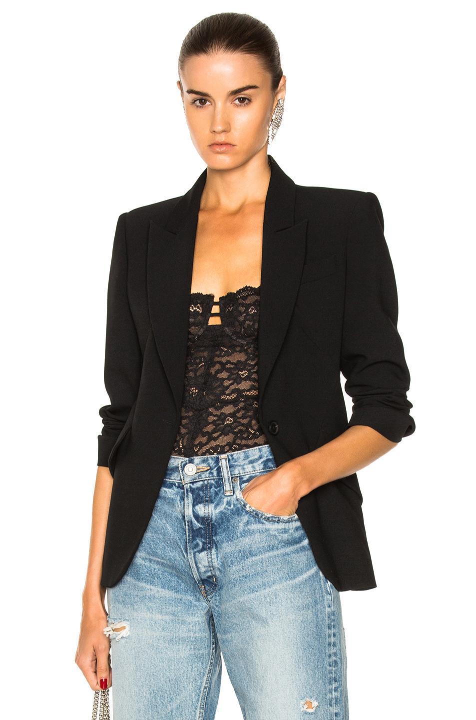 FLEUR DU MAL Opening Ceremony Charlotte Lace Balconette Bodysuit In Black 0100