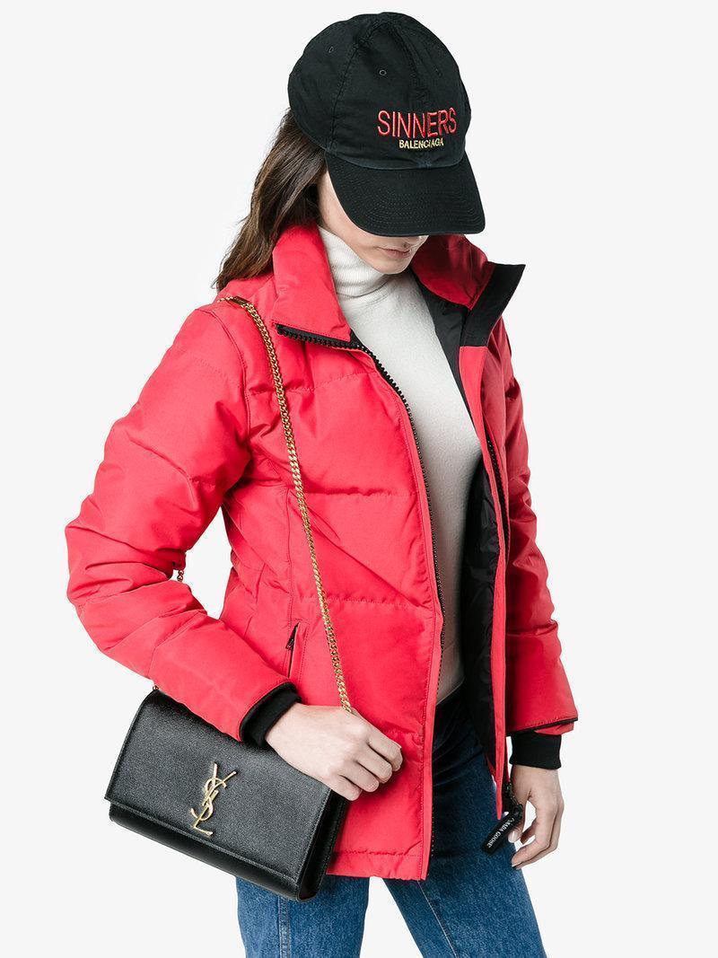 SAINT LAURENT Medium Kate Grain Leather Shoulder Bag In Black