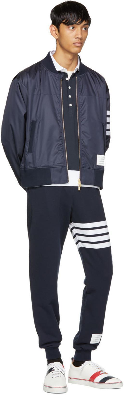 THOM BROWNE Classic Loopback 4-bar Sweatpants In Blue