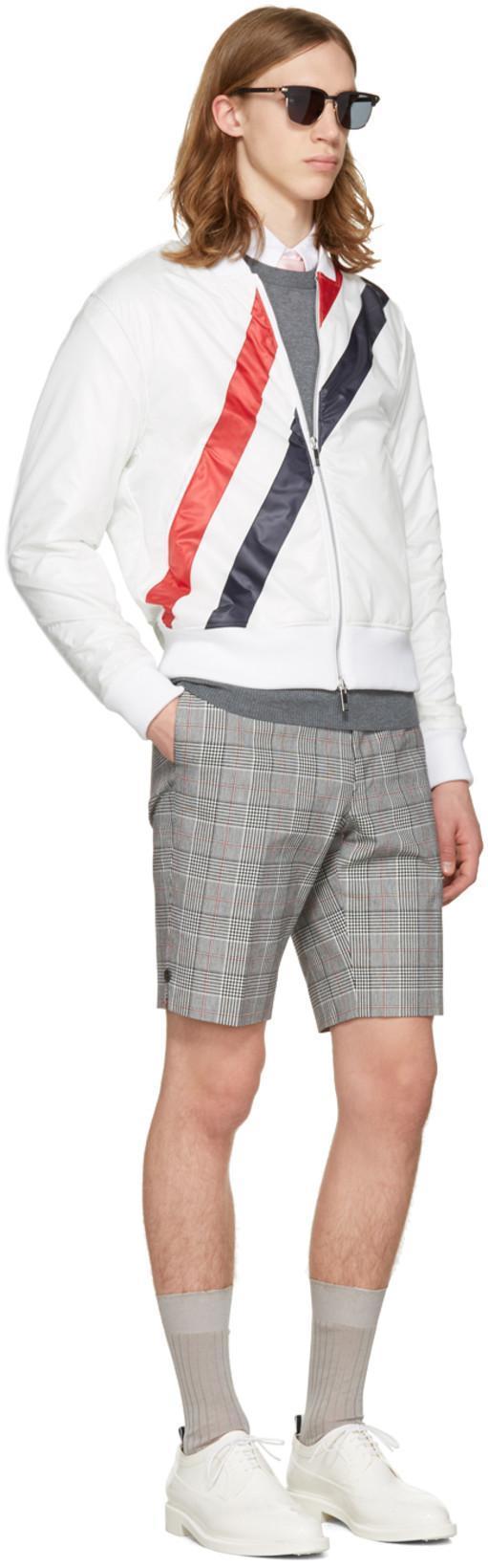 THOM BROWNE Milano Stitch Crew Neck Pullover In Gray