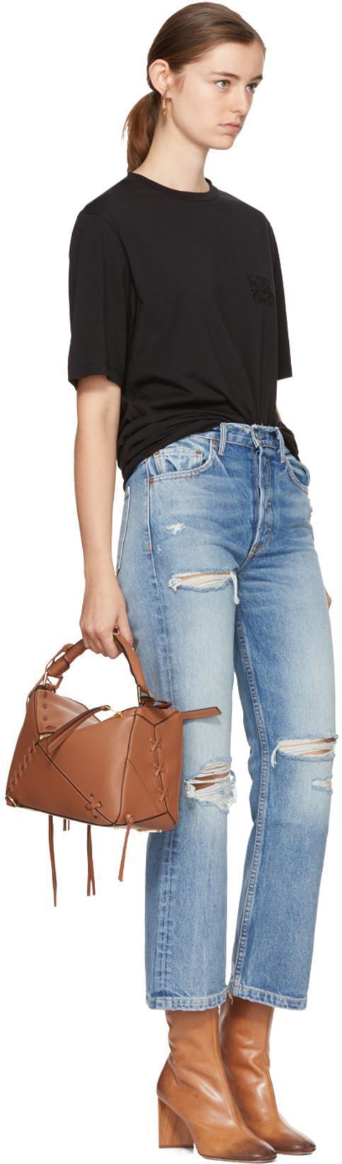 LOEWE Logo Anagram Cotton Jersey T-shirt In Black