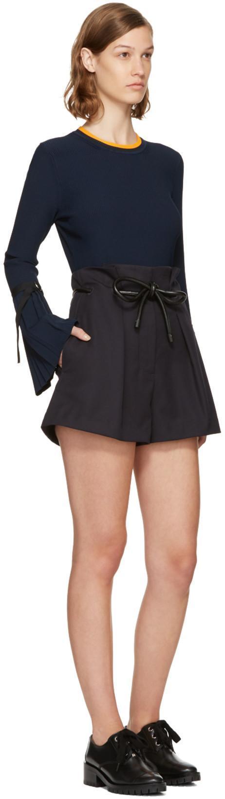 3.1 PHILLIP LIM Origami Pleated Shorts In Black