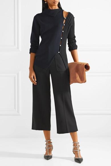 VALENTINO GARAVANI Valentino Rockstud Caged 65 Patent Ankle Strap Pump In Animal Print