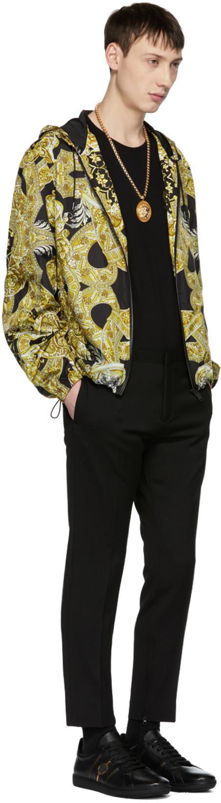 VERSACE White Crewneck T-shirt With Medusa Print On The Front In Black