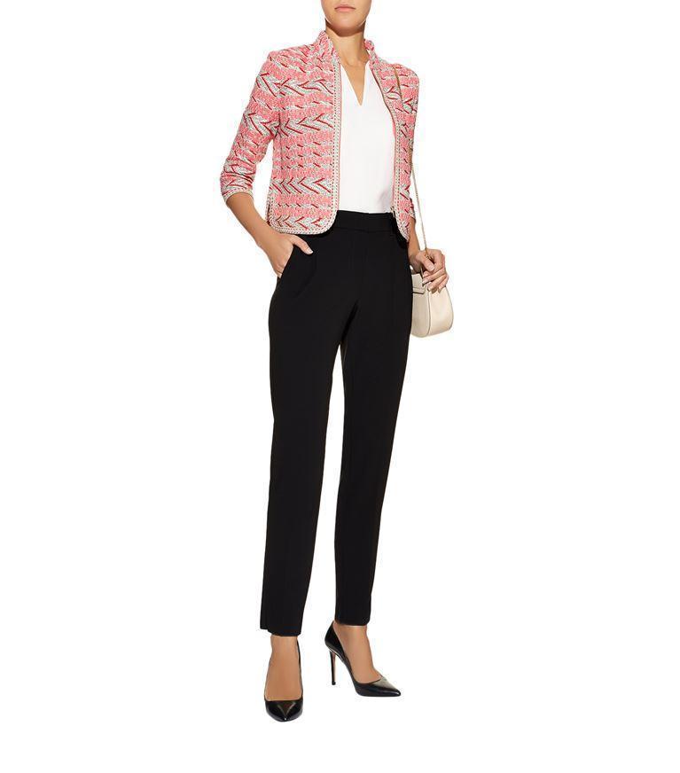 ST JOHN ‘diana' Flat Front Pressed Crease Straight Leg Pants In Black