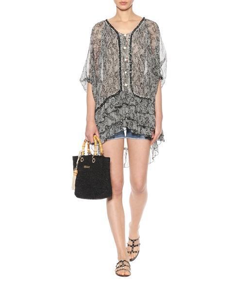 VALENTINO GARAVANI Black Calf Leather Bos Taurus Flat Sandals