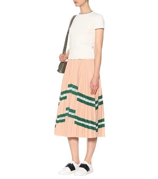 VALENTINO GARAVANI Valentino Calfskin Sneakers With Contrasting Bands And Rubber Studs In White