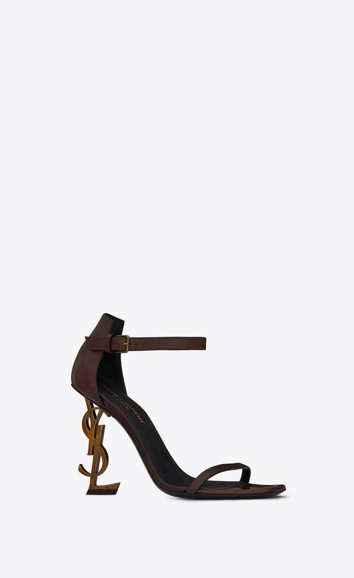 SAINT LAURENT Brown Opyum 110 Leather Sandals